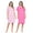 Fuchsia, variant on Women's Henley Nightshirts Set of 2, Floral Short Sleeve Nightgowns & Solid Sleepwear Shirt