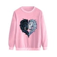 thumbnail image 3 of Luxalzxs Valentine Shirts for Women Casual Horse Heart-Shaped Print Raglan Long Sleeve Blouse Tops Sweatshirt Valentines Day Outfit, 3 of 4