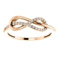 thumbnail image 3 of FB Jewels 14K Rose Gold 1/10 CTW Diamond Infinity-Inspired Knot Ring Size 7, 3 of 3
