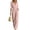 Pink, variant on MexChoioe Womens Solid Color Lapel Button Jumpsuits 5 Sleeve Elastic Waist Pocket Wide Leg One Piece Outfits
