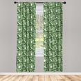thumbnail image 2 of Ambesonne Jungle Foliage 4-Panel Curtains, Beach Tree Leaves, 56"x84", Fern Green Peacock Green, 2 of 4