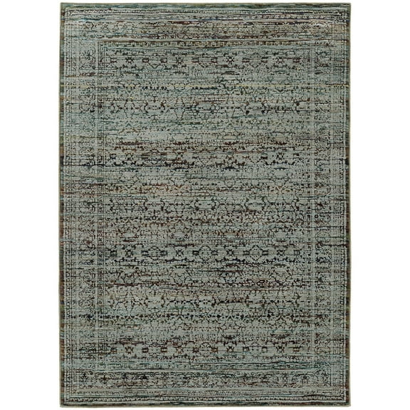 Moretti Glow Area Rug 7127A Casual Blue Distressed Faded 10' x 13' 2" Rectangle