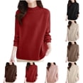 thumbnail image 1 of Tops deportivos,Blusa informal de punto con cuello redondo para mujer, manga larga con botones laterales, poliéster, largo regular, para uso en casa y en la oficina, sopatenor, 1 of 8