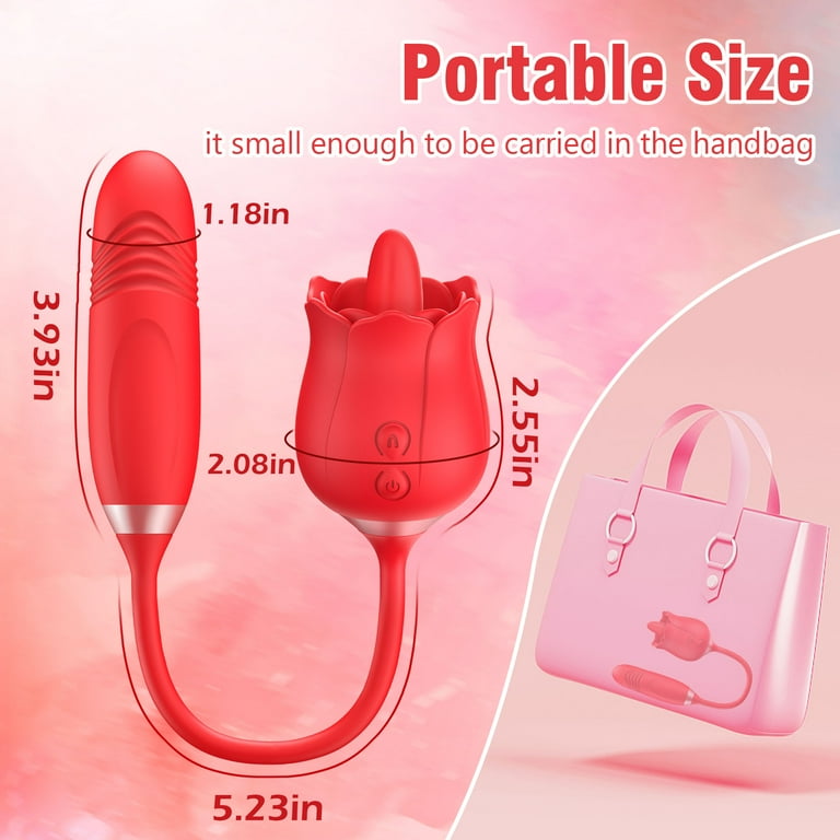 Rose S ex Toys for Women Sex toy Vibrator with 2 Thrusting and Vibration 10 Speed Patterns G Spot Vibrators Couple S ex Toys for women Adult Toys for