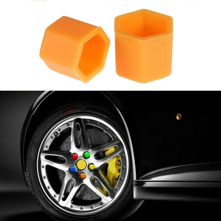 GOOHOCHY 20Pcs Orange Silicone Lug Nut Covers For Car Wheel Enhancement