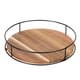 thumbnail image 4 of Bandeja giratoria de madera, organizador de cocina con lados de hierro, bandeja de almacenamiento giratoria para 10 pulgadas, 4 of 9