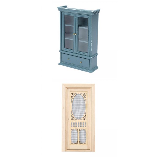 Doll house Refrigerator,dollhouse miniatures wooden door 1 12 accessory,1/12 Dollhouse decorations,Simulation Kitchen Bathroom Scene Decor,dollhouse Miniature External Hollow Screen Door Macarena none