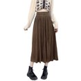 thumbnail image 4 of Txlixc Falda plisada de terciopelo para mujeres casual color sólido falda elástica de cintura a larga en otoño, adecuada para usar en la calle Txlixc moda, 4 of 9