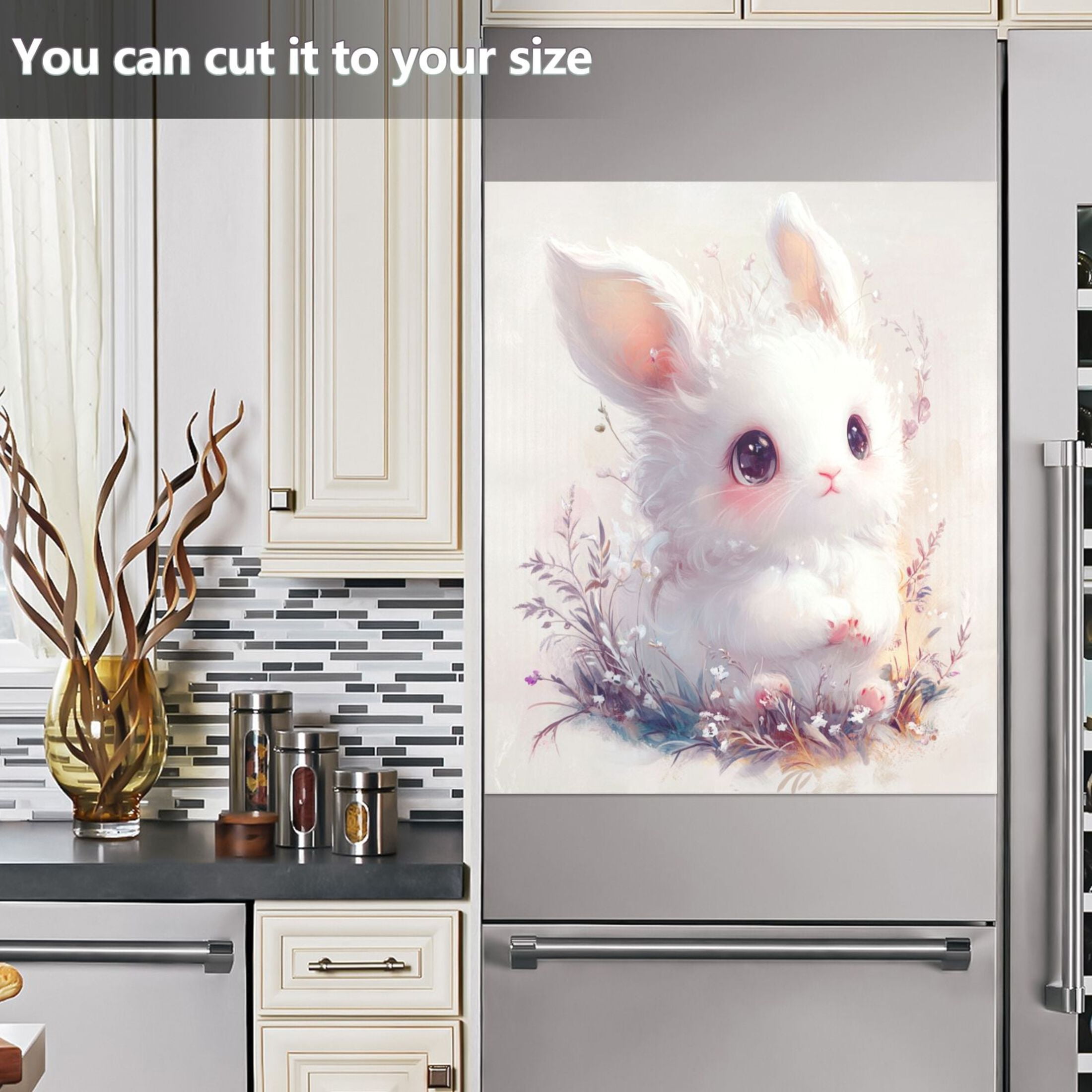 Dishwasher Magnetic Sticker 23x26 Inch Refrigerator Magnetic Sticker Washing Machine Magnetic Sticker Kitchen Panel Magnetic Sticker Home Decor Super Cool White Rabbit