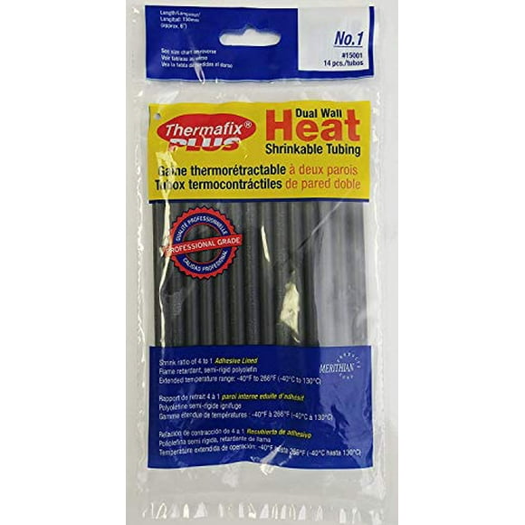 Thermafix Plus semi-Rigid, Dual Wall Heat Shrinkable tubing (0.225" Diam - 6" Length) 14 pcs - Shrink Ratio 4:1