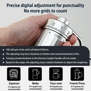 Portable Hand Coffee Grinder LHKLUK, 0.02mm External Adjustment, 7-Star Conical Stainless Steel Burrs, Aluminum Alloy Body, for Home, Travel & Office