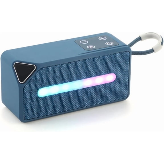 Portable Mini Bluetooth Speaker, Wireless Subwoofer with FM Radio,Led Color Light, Support TF Card,USB,Playback,TWS,Hands-Free Calling, Speaker for Home/Outdoor/Party/Beach, Gifts for Adults, Blue