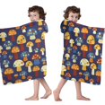 thumbnail image 4 of Colorful Spotted Mushroom Dark Blue Pattern Hooded Bath Towel，50"x30" for Ages 3 To 12 Kids, Quick Dry Lightweight Soft Microfiber Hood Beach Towel Cover Up for Kids, 4 of 7