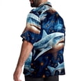 thumbnail image 3 of Starry Shark Men's Button Down Hawaiian Print Short Sleeve Casual Summer Beach Shirts, 3 of 6