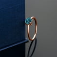 thumbnail image 4 of Gem Stone King 10K Rose Gold London Blue Topaz Solitaire Engagement Ring | 1.10 Cttw | Round 6MM | Wedding Anniversary Promise Gold Ring for Women | Size 8.5, 4 of 5