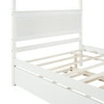 thumbnail image 6 of Bellemave Full Canopy Platform Bed Frame with Trundle,Full Size Four-Poster Bed Frame with Headboard and Footboard,Canopy Bed for Small Space(Brushed White), 6 of 13