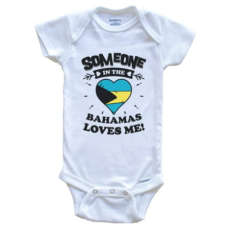 

Someone In the Bahamas Loves Me Bahamian Flag Heart Baby Bodysuit