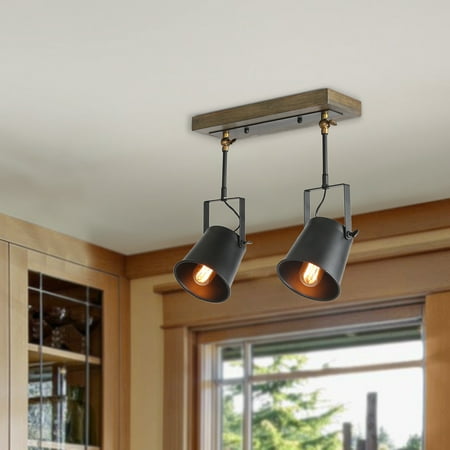 Lnc Wood Close To Ceiling Spotlights 2 Track Lighting Walmart Com