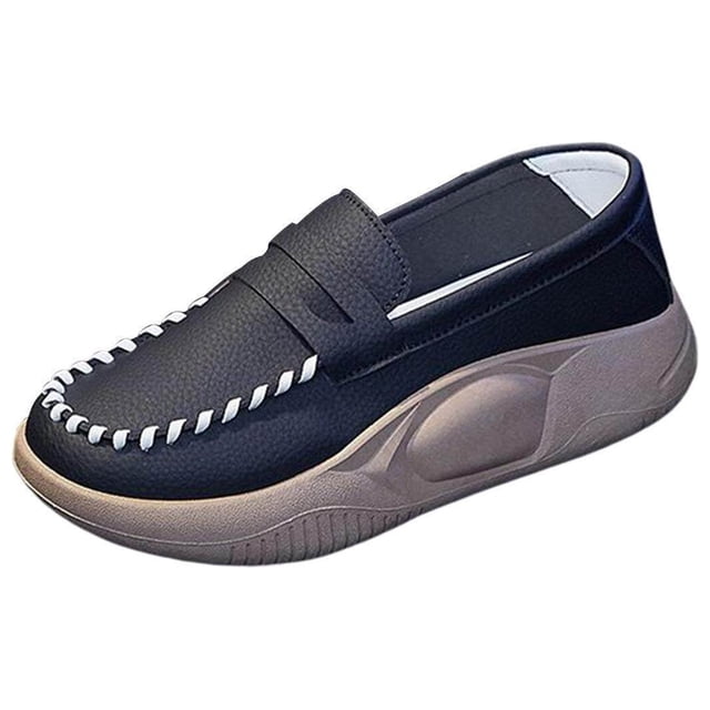 stanreset Chaussures Décontractées pour Femmes Confortables à Enfiler Chaussures Souples Chaussures Décontractées pour Marche Intérieure Extérieure Noires 38