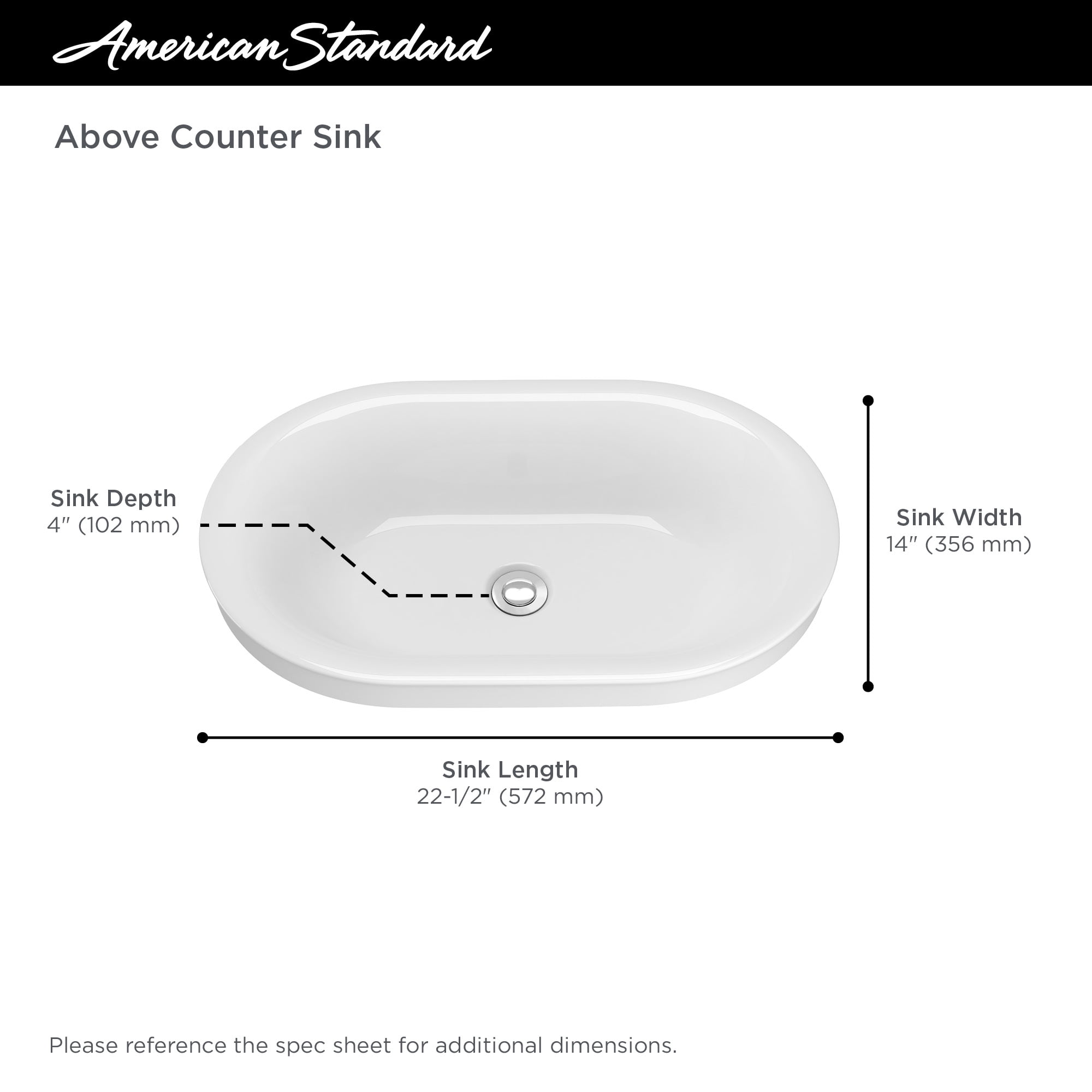 American Standard Studio S 22.5 in. Above Counter Bathroom Sink in White