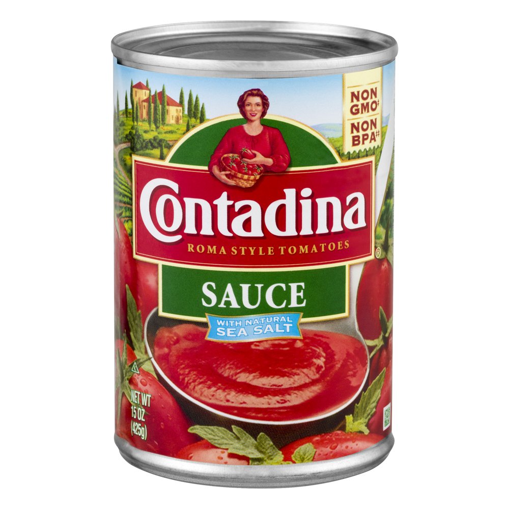 (4 Pack) Contadina Roma Style Tomatoes Sauce with Natural Sea Salt, 15