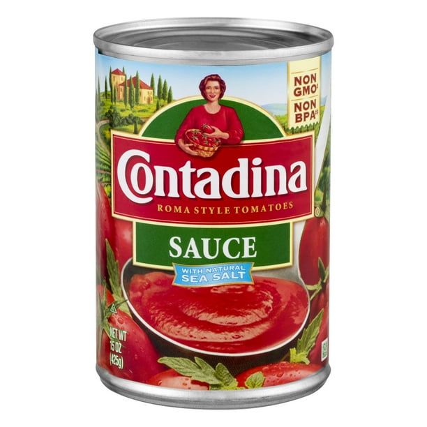 Contadina Roma Style Tomatoes Sauce with Natural Sea Salt, 15 oz canned