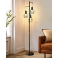 thumbnail image 1 of EDISHINE Metal 3-Light Lamps Floor, Retro Tree Freestanding Lamps with 3 LED Light Bulbs, Black, 1 of 7