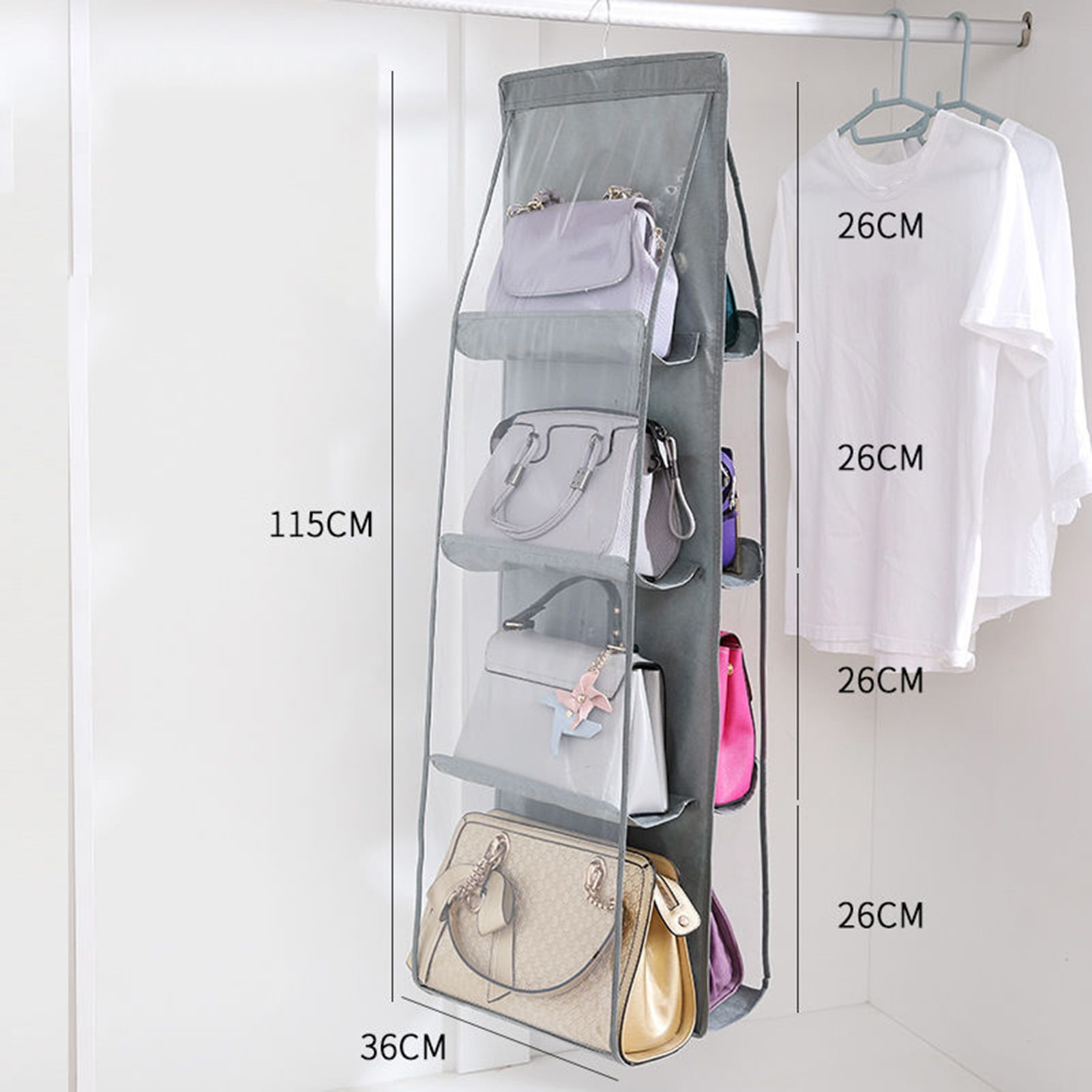 8Pockets Purse Handbag Storage Bag Holder Closet Organizer Rack Hook Hanger  Set - Walmart.com
