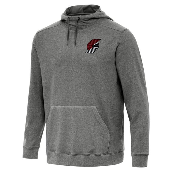 Men's Antigua Heather Black Portland Trail Blazers Cloud Pullover Hoodie