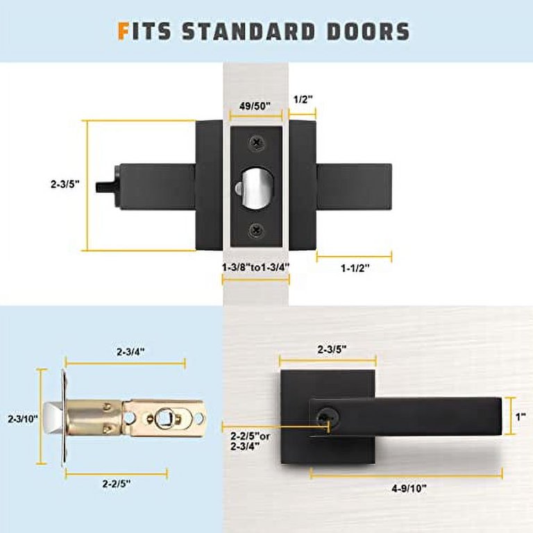 NEWBANG (6Pack) Bed/Bath Room Door Lever for Privacy Bathroom and Interior  Door Door Lock Handle in Aged Matt Black, HD1601-DB-BK-6P