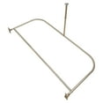 thumbnail image 3 of Utopia Alley Rustproof Wall Mounted Aluminum D-shape Shower Curtain Rods With Ceiling Support for Freestanding Tubs, 60 Inch Large Size by 25 Inch, Brushed Nickel + White Shower curtain 180x70 inch, 3 of 10