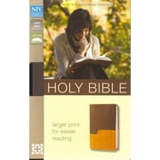 NIV Holy Bible (Large Print, Chocolate/Amber Leathersoft)