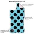 thumbnail image 4 of DistinctInk Custom SKIN / DECAL compatible with OtterBox Commuter for iPhone 11 Pro MAX (6.5" Screen) - Black & Blue Polka Dots, 4 of 5