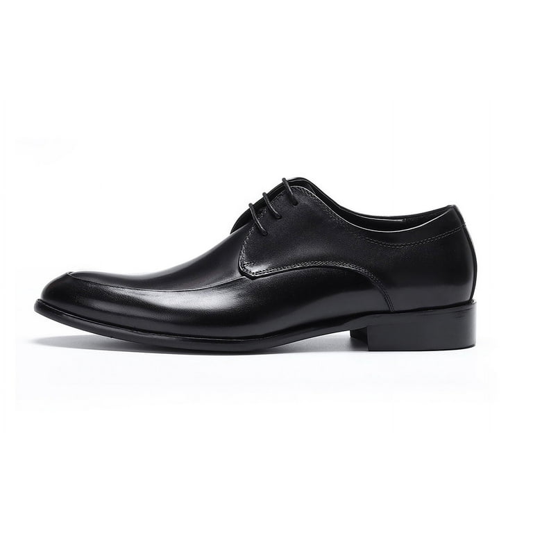 靴 Santoni Black Straight Tip Dress Shoes Santoni - Easy On Black Leather Dress Shoe | Mitchell Stores