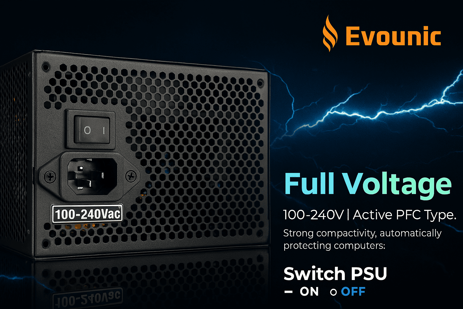 850W 80 Plus Bronze Certified ATX Power Supply – Full Modular PSU with Active PFC, Dual/Quad Core Support, SLI/Crossfire, Haswell Ready – Gaming/Desktop PC Compatible (850W Non-Modular)