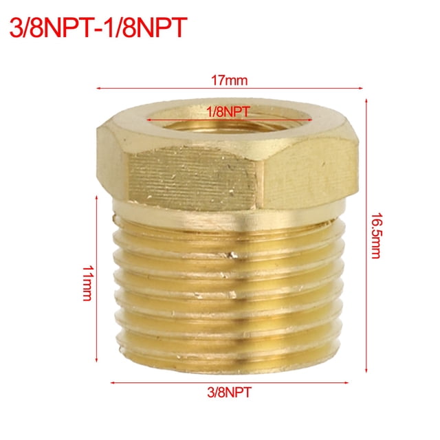 1/4" 3/8" 1/2" 3/4" Npt Male To Female Thread Brass Reducer Bushing Reducing Pipe Fitting Coupler Connector Pneumatic Adapter 3/8Npt-1/8Npt