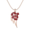 thumbnail image 1 of Collier Chaîne pour Femmes 2,72 Ct en Forme de Marquise avec Motif de Feuille Remplie de Verre Rubis en Argent Sterling 925 Vermeil Rose, 1 of 3