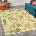 thumbnail image 2 of Jurassic Decorative Rug, Arrangement of Various Dinosaurs Illustrations Skeleton Biology Historic, Quality Carpet for Bedroom Dorm and Living Room, 6 Sizes, Pale Yellow, by Ambesonne, 2 of 4