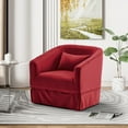 thumbnail image 3 of WIILAYOK Upholstered Swivel Barrel Chair,Modern Accent Chair with Lumbar Pillow,Comfy Velvet Fabric 360 Degree Swivel Club Chair Armchair for Nursery,Reading,Living Room,Bedroom, 3 of 8