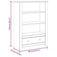 thumbnail image 4 of vidaXL Adult Mid-Height Bookcase and Book Shelf White 80x35x110 cm Solid Pine Wood Panama Range, 4 of 5