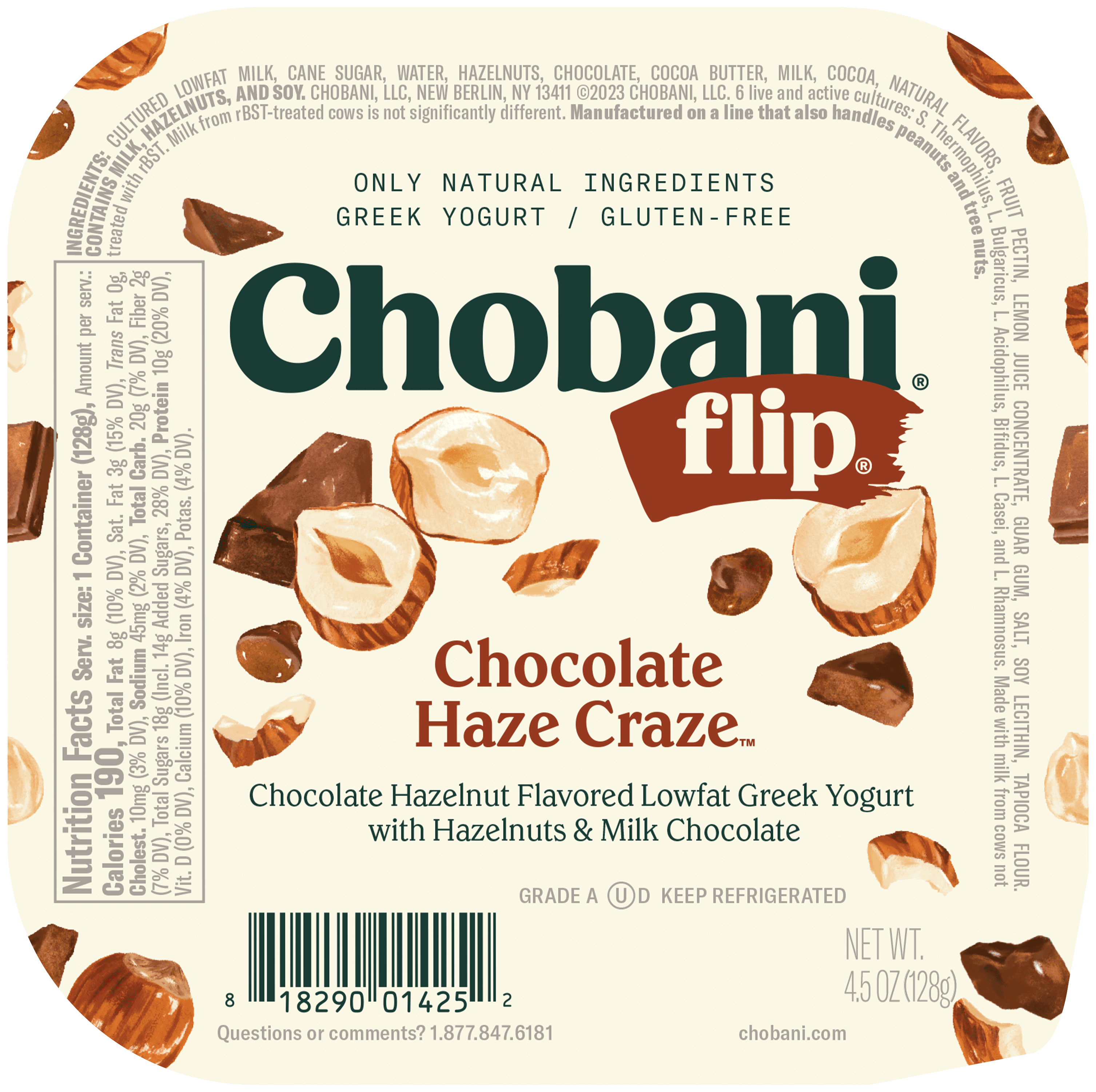 Chobani Flip Low-Fat Greek Yogurt, Chocolate Haze Craze 4.5 oz