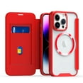 thumbnail image 5 of For Samsung Galaxy S24 Plus /S24+ Flap Wallet Case Credit Card Pouch, Clear TPU Back Hard [Magnetic Circle] Compatible with Magsafe Cover ,Xpm Phone Case [ Red ], 5 of 10