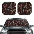 thumbnail image 2 of Xecao Eiffel Tower for Foldable Car Sun Shades (2-Pack) offer sun protection with an easy-fold design for convenient windshield shading., 2 of 7