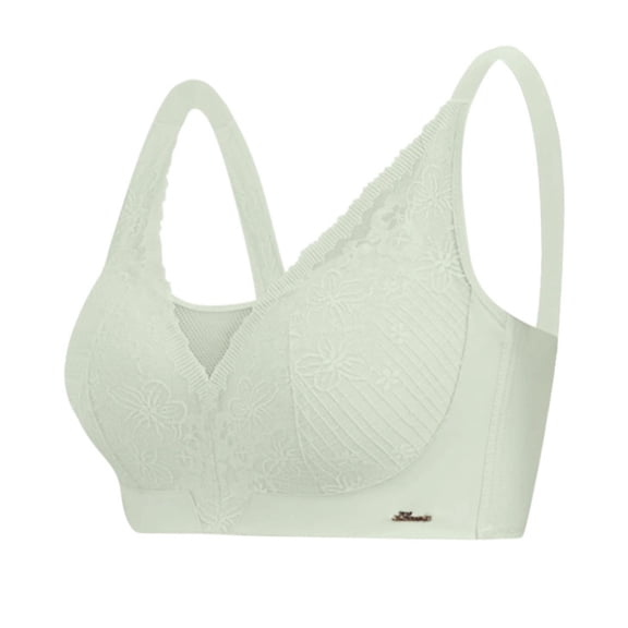 Wdgfv Full Support Bra for Large Thin Comfort Underwear with Adjustable Wide Straps Light Green 40CD