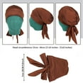 thumbnail image 2 of Airvexalon 4 Pieces Chemo Turban Long-tail Headscarf Cap Bow Tie Elastic Breathable Base For Women, 2 of 5