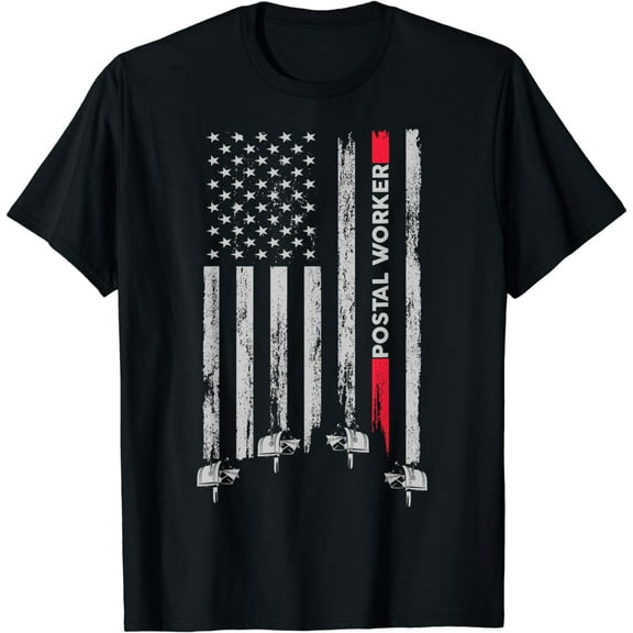 Postal Worker Vintage USA American Flag US Postal T-Shirt mens t shirt，black，women，funny，misfits，men，journey