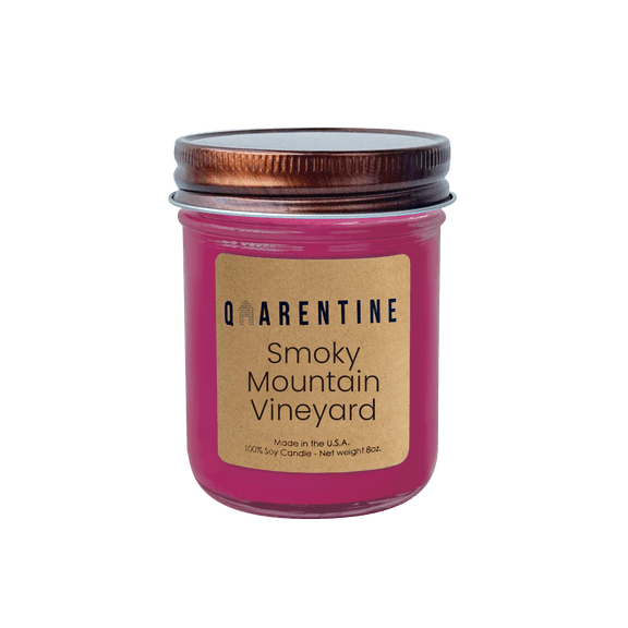 Natural Organic Smoky Mountain Vineyard Soy Wax Candle, Fruity & Berry Scent, Aromatherapy & Massage Oil - Quarentine Essentials by Carla Miles