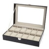 12 Grids Leather Watch Display Case Jewelry Collection Storage Organizer Box Holder