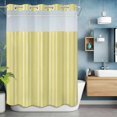 thumbnail image 6 of No Hook Shower Curtain and Liner Set, Light Yellow Striped Washable Fabric Shower Curtains for Bathroom, Bathtub, Farmhouse Stripes Modern Vintage Waterproof Bathroom Curtains 60W x 72H, 6 of 9