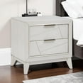 thumbnail image 6 of Zine Nightstand- 2 Drawers- Antique White Oak Wood- Flat Black Handles, 6 of 6
